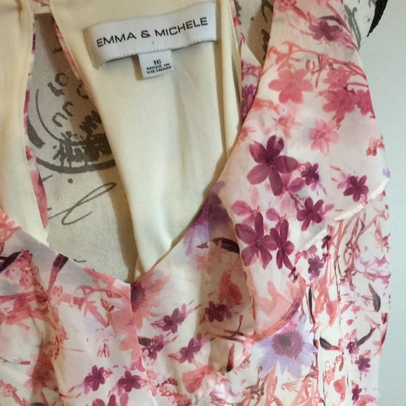 Floral print like chiffon dress - Picture 3 of 4